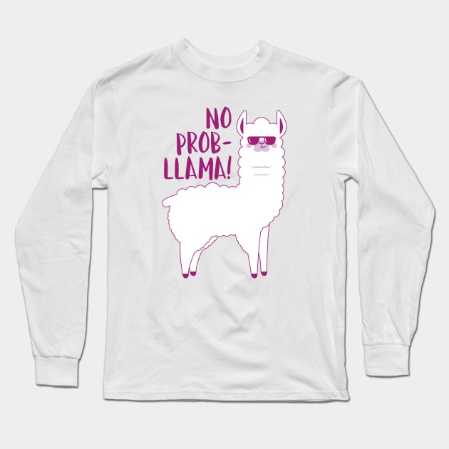 No Probllama Long Sleeve T-Shirt by LuckyFoxDesigns